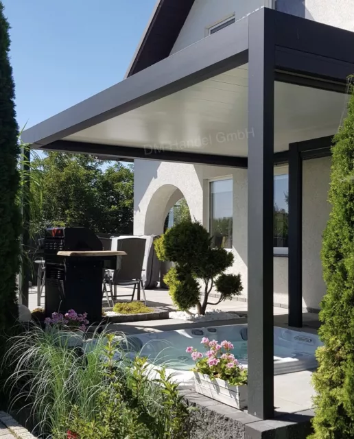 Premium Pergola 4,6x3m Lamellendach Terrassenüberdachung Sonnenschutz Aluminium