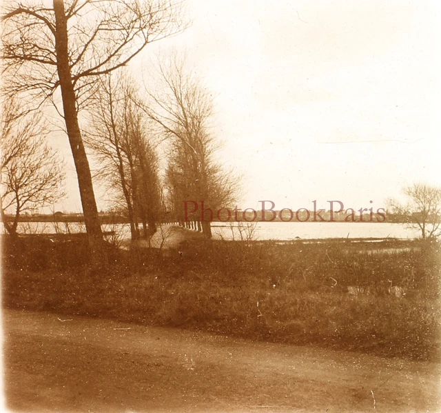 Paysage Artistique c1920 Photo Plaque de verre Stereo Vintage V17T14n