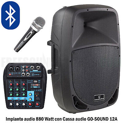microfonoKaraoke mixer Soundsation Impianto audio 880W Cassa Soundsation GO-SOUND 12A 