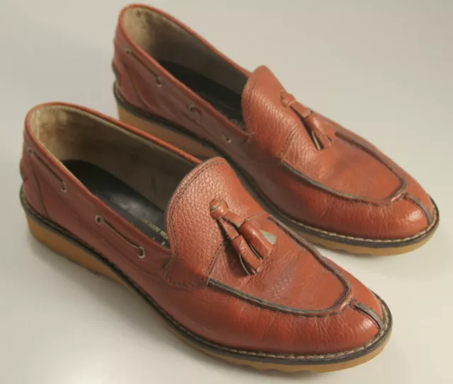 Mocassino vintage Dolcis ragazza sportiva 42 EU nappa punta divisa suola naturale a catena