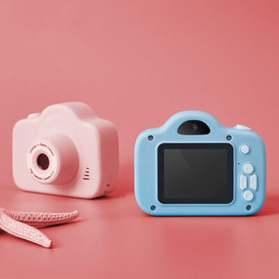 CAMORO Appareil Photo pour Enfant 32G TF Carte Flash Objectif Avant et Arrière HD 8MP/1080P Zoom x4 8800 images/160min vidéo Appareil Photo pour 3 à 10 Ans 8 Mpixels Rose-B7 