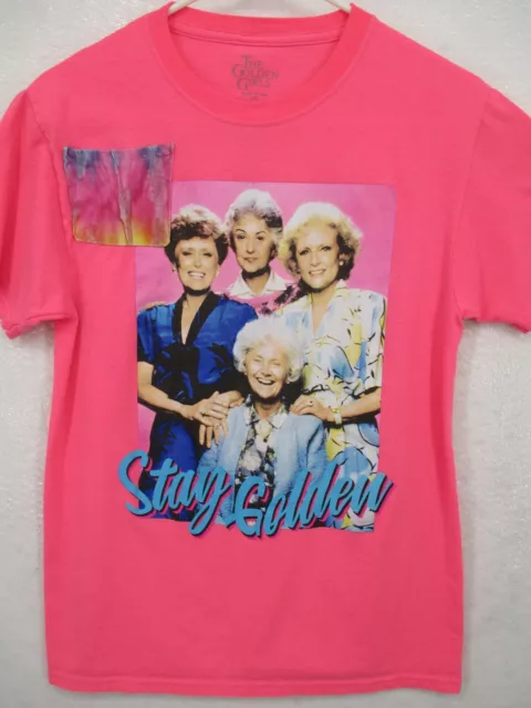 Golden Girls Women's Top Small ABC Studio's TV Show Front Stay Golden Pink Shirt