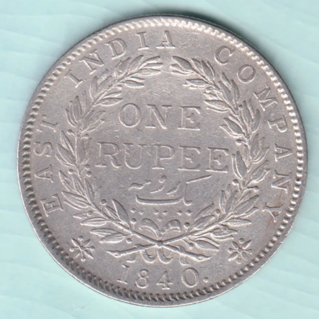 East India Company 1840 Victoria Queen One Rupee Silver Coin In Top Grade