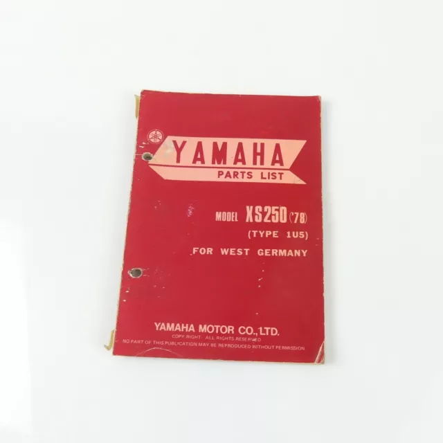 Yamaha XS 250 78 Ersatzteilkatalog Ersatzteilliste Handbuch part list A7841