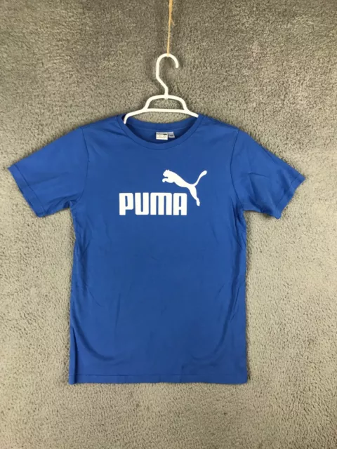 Puma Boys Short Sleeve Crew Neck Blue Pullover T Shirt Size L 14/16
