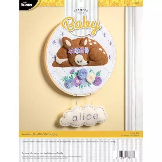 Bucilla Felt Applique Wall Hanging Kit - Woodland Floral