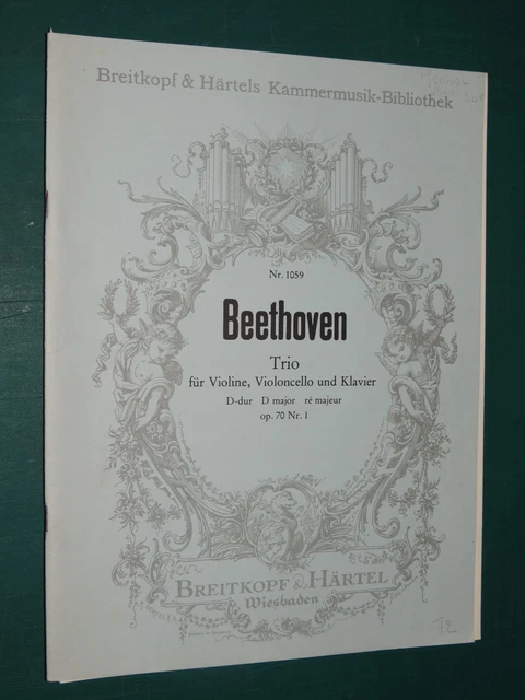 Partitions Violon, violoncelle et acc. Piano "Trio ré maj. op. 70" BEETHOVEN