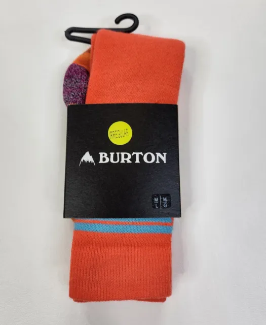 Burton Emblem Snowboard Socks Midweight Kids Size Medium Large Multicolor