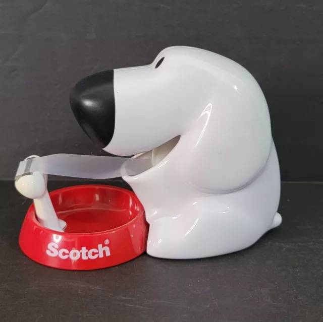 Scotch Magic Tape Dispenser Dog w/ Bone & Bowl