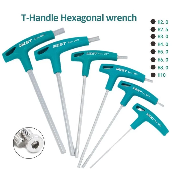 T-Handle Hex Allen Key Screws Screwdriver Driver Tool 2-10mm Wrenches Hot M4 △μ