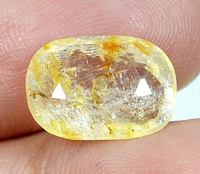 Saphir jaune naturel de Ceylan 9,95 ct coussin certifié pierre précieuse en...
