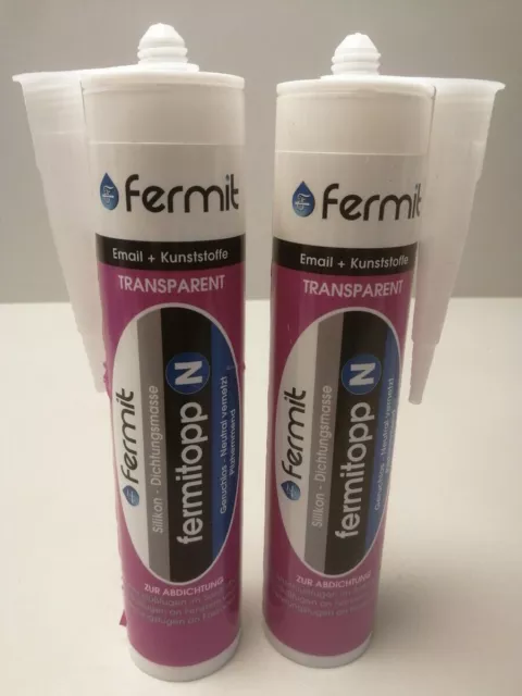 2x Fermitopp N, 310 ml, Kartusche, transparent, Silikon neutralvernetzt