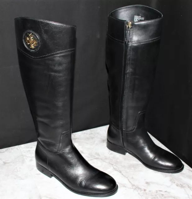 TORY BURCH ASHLYNN Black Leather Women's Riding Boots, Size 8M $ -  PicClick