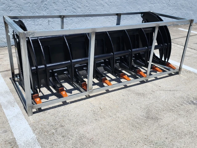 78" Brush Root Rake Grapple Attachment Skid Steer Tractor Quick Attach