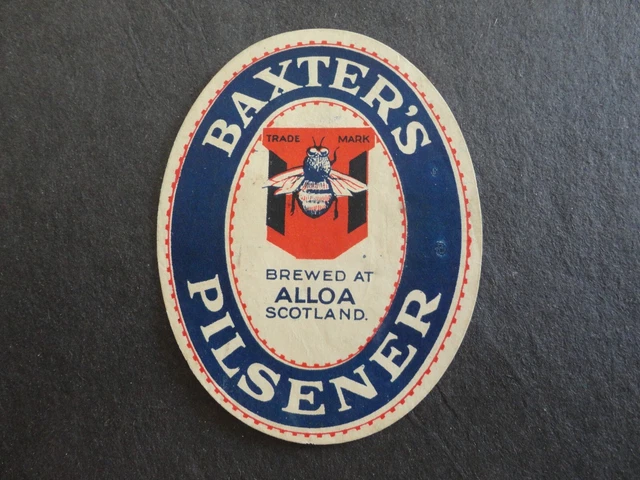 Vintage Baxter's Pilsener Alloa Scotland Beer Label
