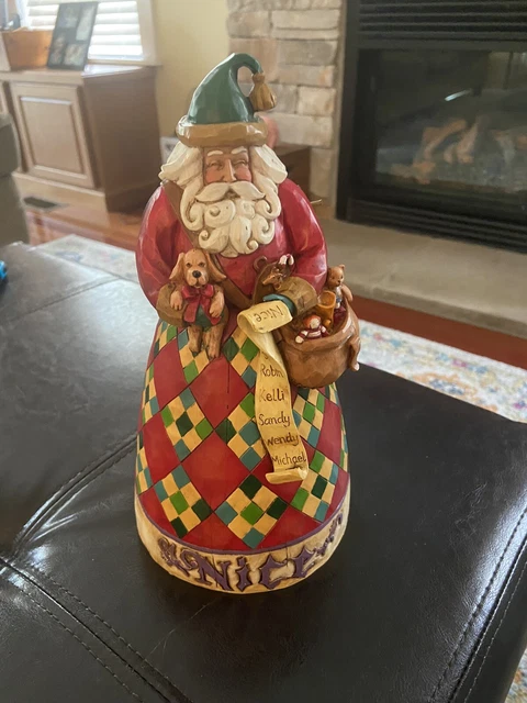 Jim Shore Heartwood Creek 2005 "He Knows" Santa Figurine In Org. Box Jim Shore Heartwood Creek 2005 "He Knows" Santa Figurine In Org. Box