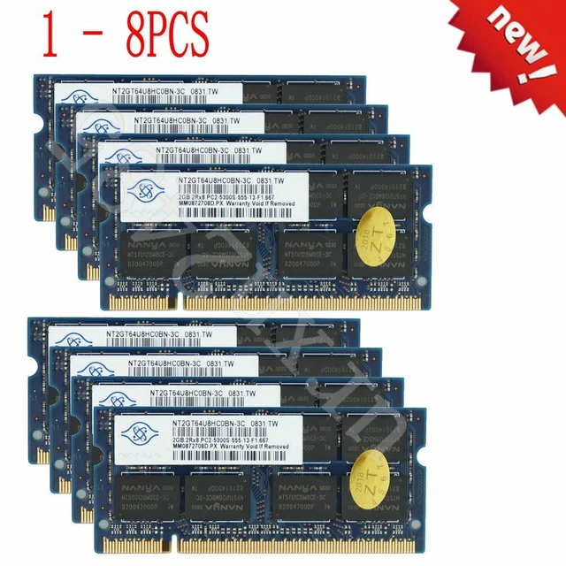 Lot De Barrettes Mémoire RAM Crucial DDR2 Pour PC - 2 Go, 4 Go, 8 Go - PC2 5300 à 1333 MHz