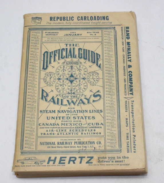 Vintage The Official Guide to the Railways Book 1961 Railroad RR Schedules Maps