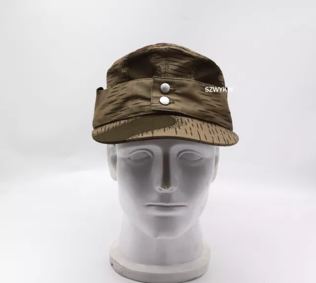 REPLICA WWII WW2 GERMAN ARMY ELITE M43 SPLINTER CAMO B HAT FIELD CAP 58cm
