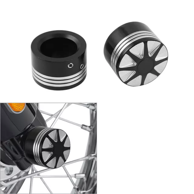 Front Axle Cap Nut Covers Fit For Harley Touring Road Electra Glide Sportster