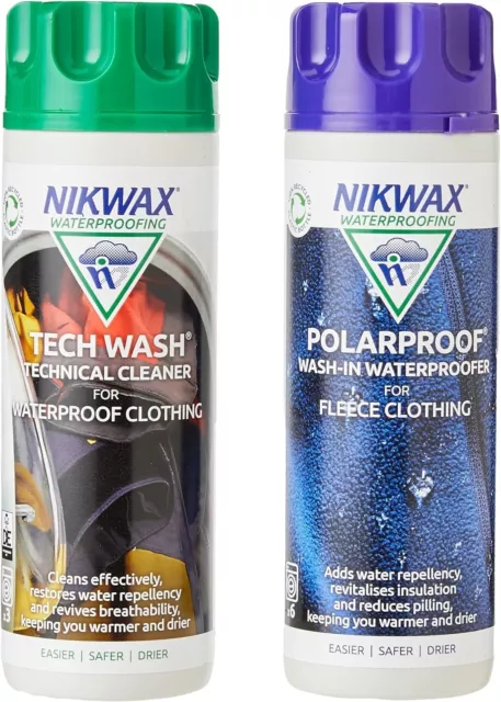 Nikwax Polar Proofer & Tech Wash Twin Pack 300Ml Fabric Washing Treatment