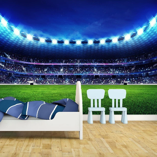 FOOTBALL STADIUM PITCH Sports Wallpaper Mural Photo Kids Bedroom