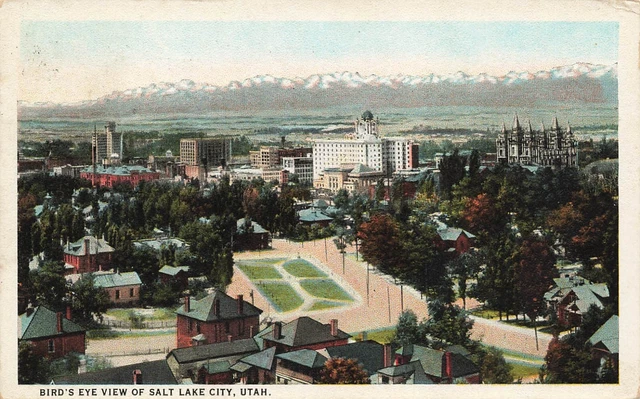1935 Utah Postcard: Aerial View Of Salt Lake City, Ut