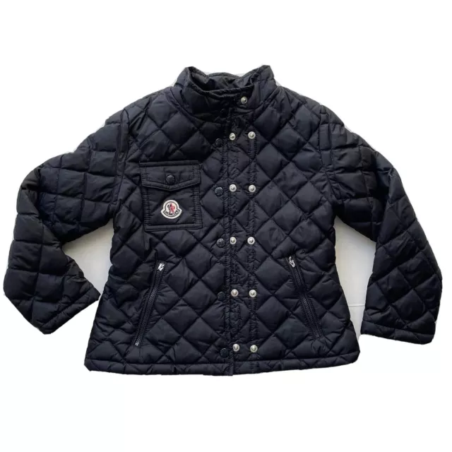 Genuine Moncler Husky Piuma Jacket Kids Snap Button Quilted Jacket Coat Navy