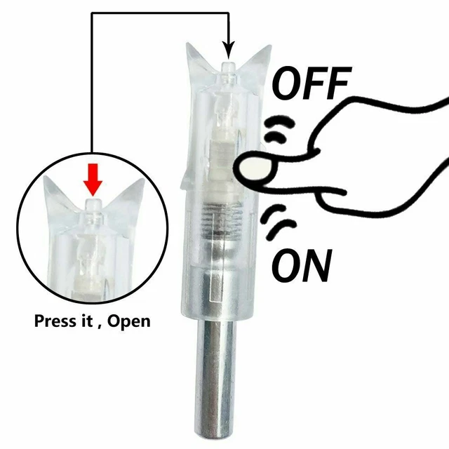 LED Lighted Nocks for Crossbow Bolts 7.62mm Automatic Inside Diameter Half Moon 2