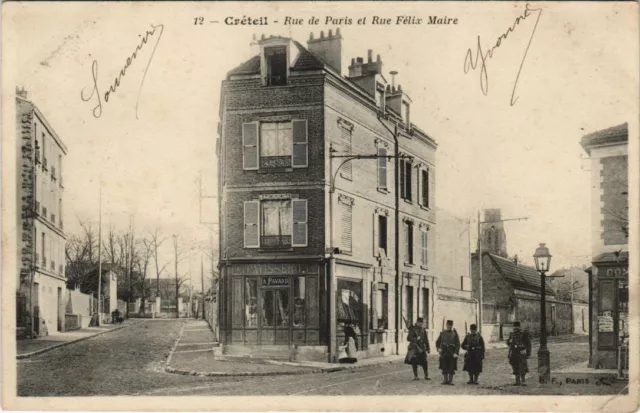 CPA CRETEIL - rue de PARIS and rue felix maire (145636)