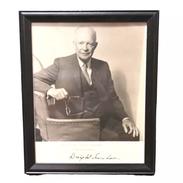VINTAGE 34TH US PRESIDENT DWIGHT EISENHOWER SIGNED PHOTOGRAPH AUTOGRAPH c1966