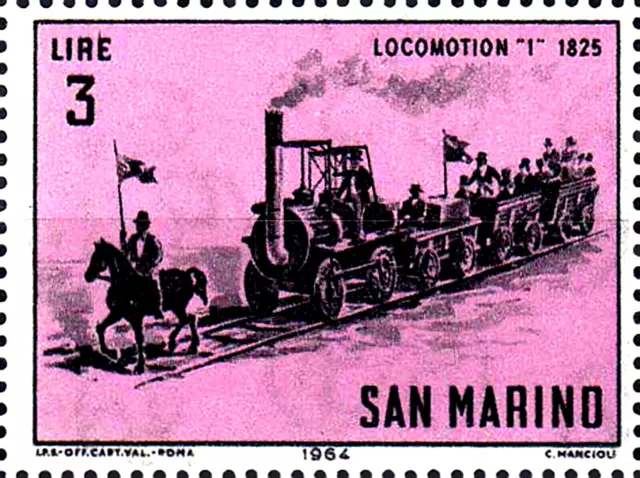 816 San Marino MNH Jahr 1964 Eisenbahn Lokomotive Dampflok Locomotion England Uk