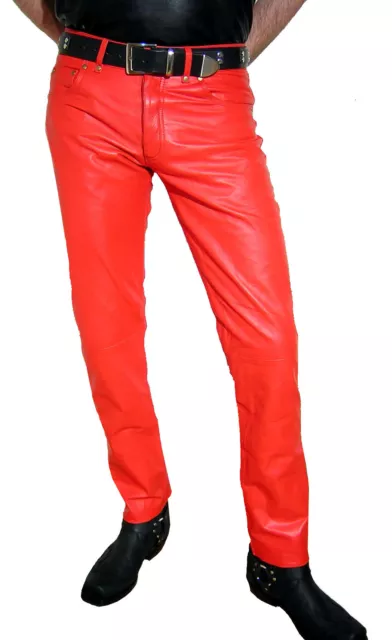 PANTALON EN CUIR rouge jeans en cuir neuf pantalon cuir mode plaisir pantalon pantalon rouge EUR 189 00 PicClick FR