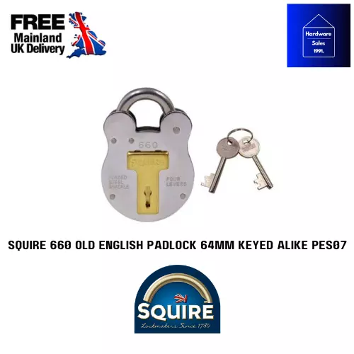 Squire 660 Old English Padlock 64mm Keyed Alike PES07