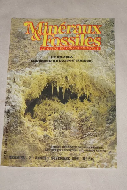 REVUE « MINERAUX &FOSSILES », n°234 de novembre 1995