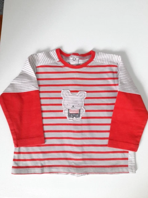 Tee-shirt Manches Longues Catimini Rouge - Taille 6 Mois - Occasion En Très Bon état