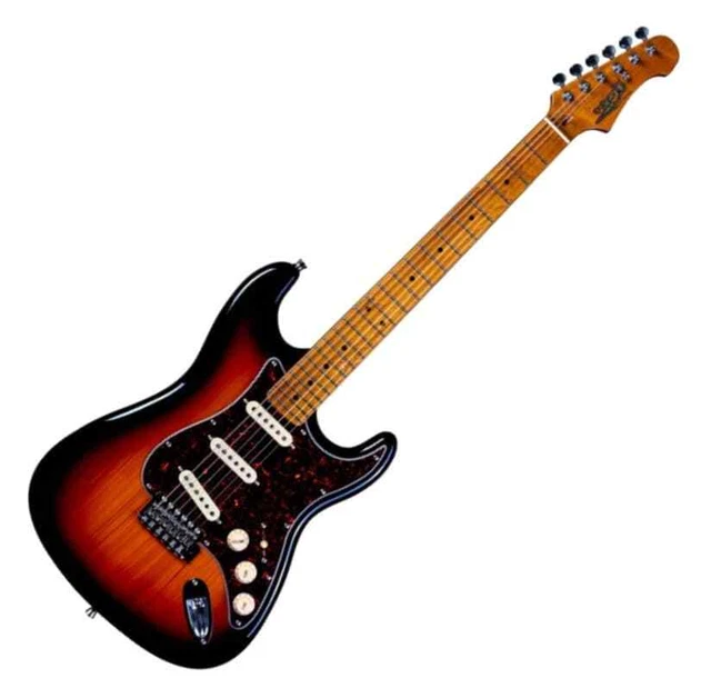 B-WARE Jet Guitars JS300 E-Gitarre Sunburst ST-Style Linde Ahorn Roasted Maple