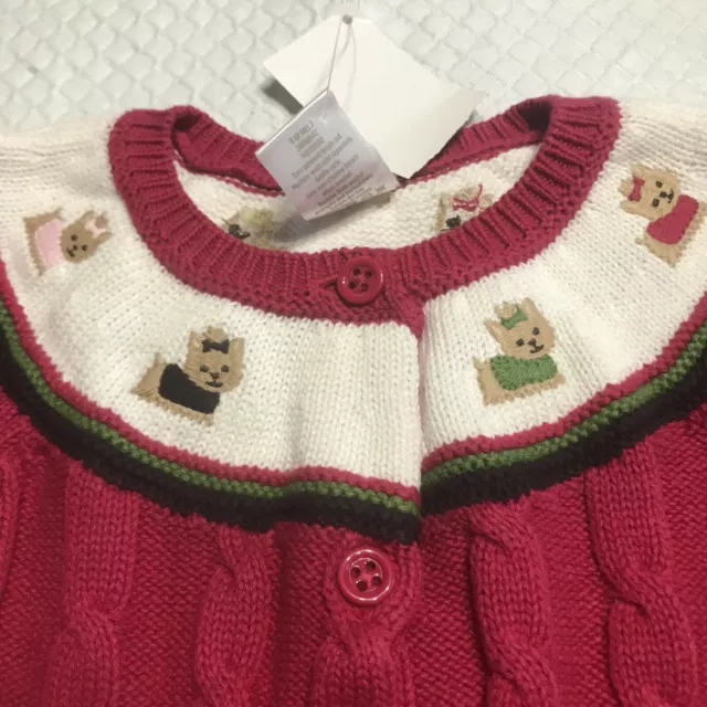 NWT Gymboree 2t 2 Pups & Kisses NY GIRL yorkie cardigan yolked sweater dogs bday