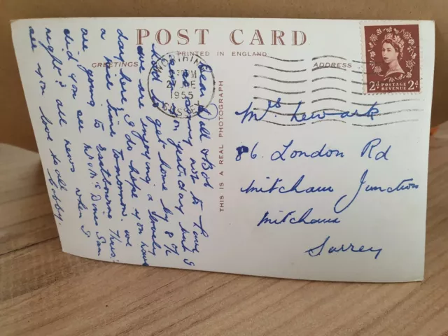 Genealogy Postcard Mr Mrs Hewark ? 86 London Road Mitcham Junction Surrey