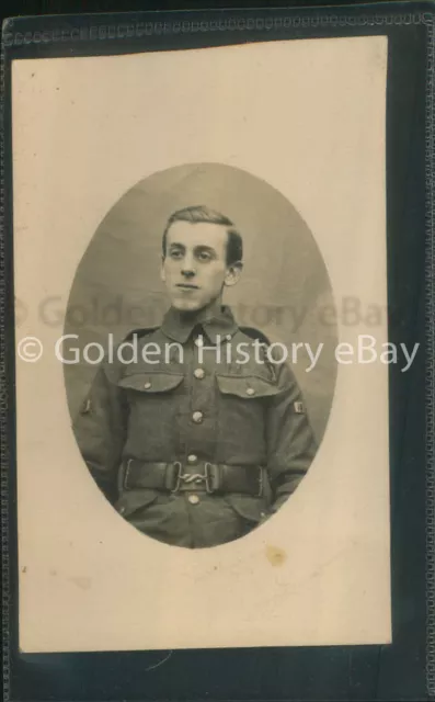 Real Solider Military Portrait Photograph Photo Picture Rp Postcard Young Ww1