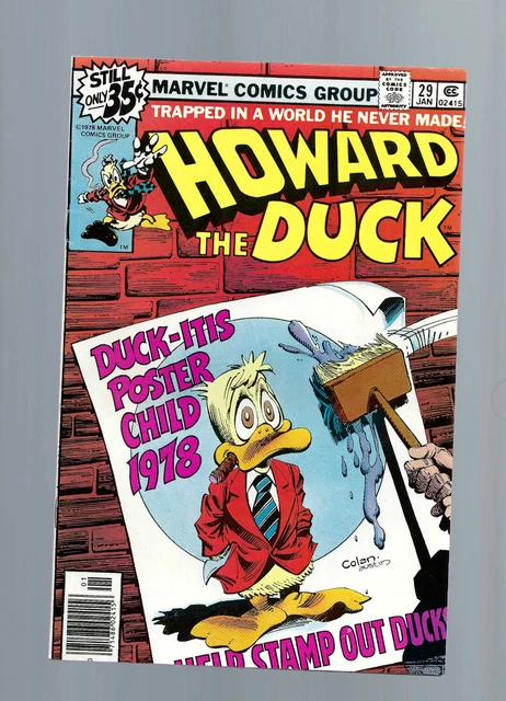 Howard The Duck 24 "Newsstand" Copy Poster Child/ Marvel 1978 Vf/Vf+ Condition