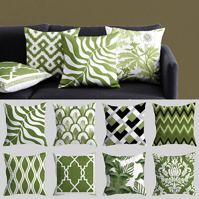 Funda de cojín verde geométrica cintura funda de cojín hogar sofá decoración ☀
