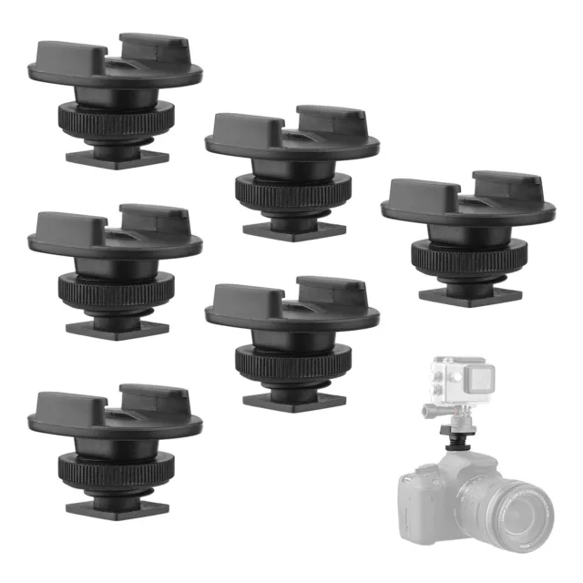 6PCS Sports  Cold Shoe Mount  with 1/4 Inch Screw Hole T4G2