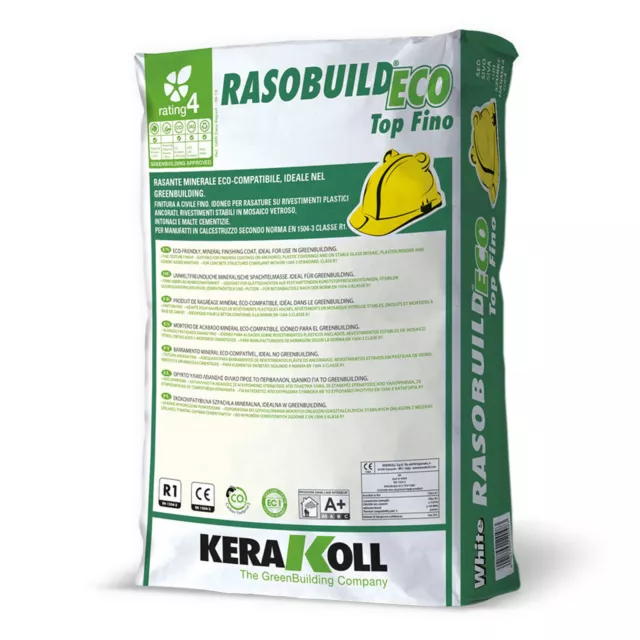 Kerakoll RASOBUILD ECO TOP FINO rasante minerale eco‑compatibile 25 KG bianco