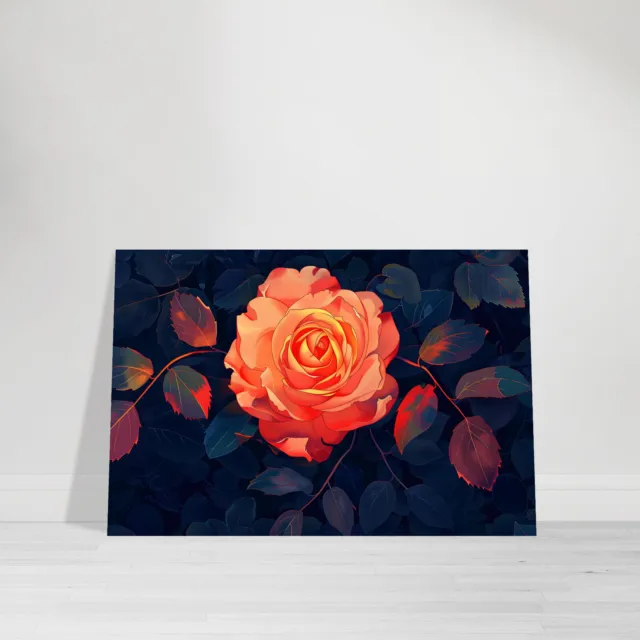 Acrylglasbild Rose Leinwand Pop Art Wandbild Blume Pflanze Blüte Buntes Poster