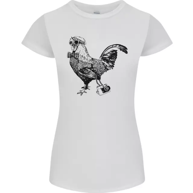 Rooster Camera Photography Photographer Womens Petite Cut T-Shirt