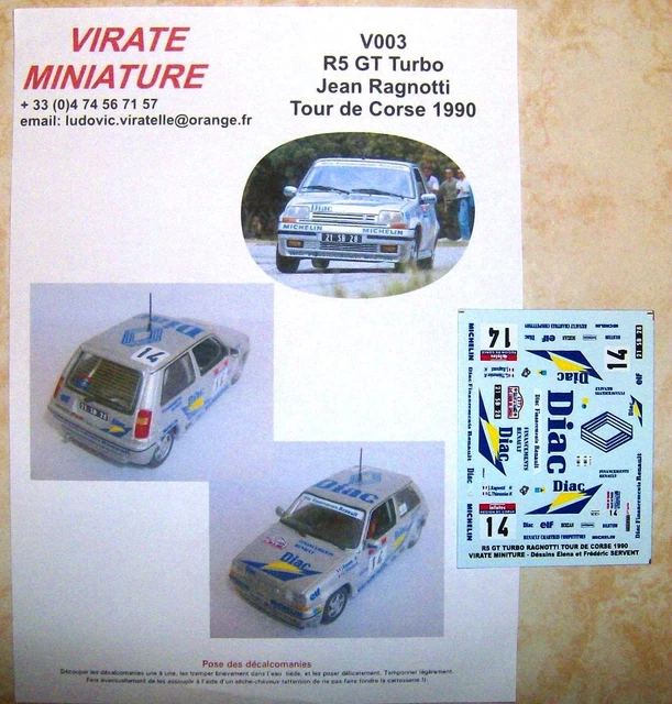 Miniature Renault 5 GT Turbo Tour De Corse 1985 - Deriu - Universal Hobbies 1/43