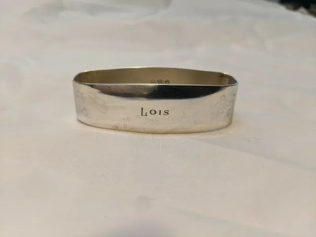 Antique Arts & Crafts Watson Sterling SIlver Napkin Ring "Lois" name engraving