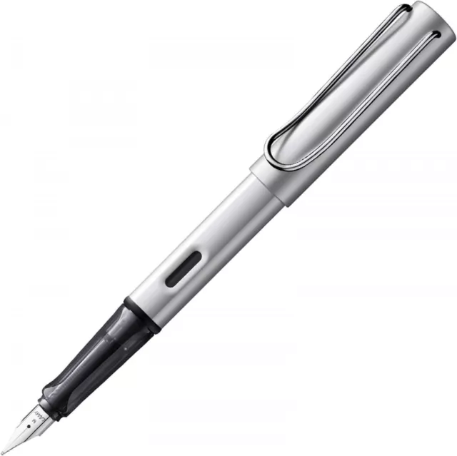 LAMY Füller Aluminium silber AL-Star Feder M inkl Tintenpatrone T10 Rechtshänder