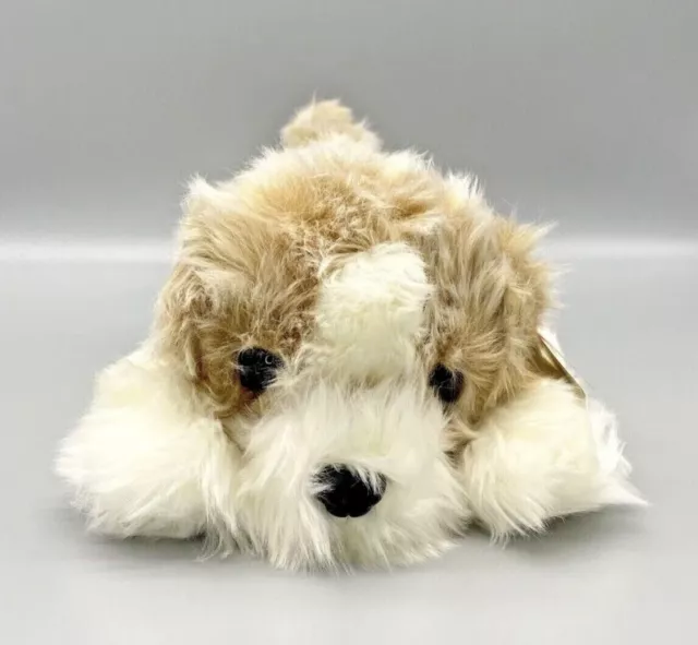 Ty Classic Perkins Puppy Dog Plush Tan White 13" Soft Furry 2000 Stuffed Animal